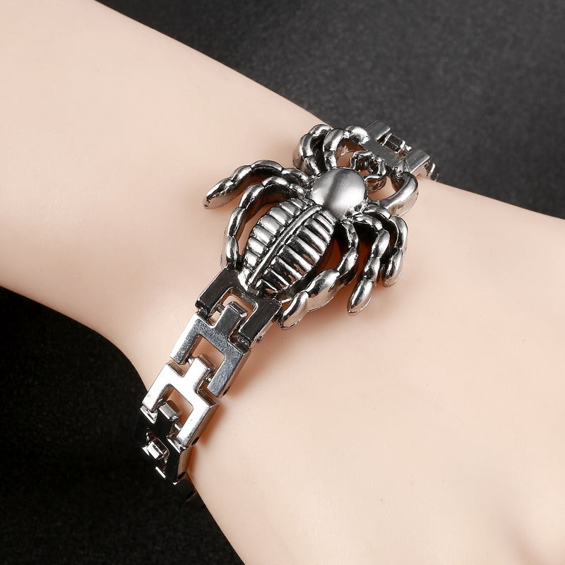 2016 New Design Stainless Steel 3D Spider Watch Chains Bracelet For Men Best Gift For Men