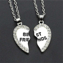 2016 New Style Splice crystal Heart Pendant Best Friend Letter Necklace For Women Wholesale Jewelry Best Gift For Friends