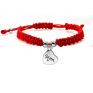 I Love You Mom Red Thread Jewelry Bracelets Lucky Jewelry For Mun Charm Bracelets Best Gift Family Bless Bracelete Feminino