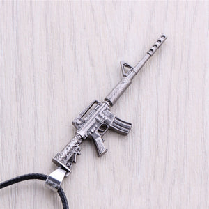 CS GO AMW AK47 Weapon Metal Necklaces Men Gun Leather Chain Neclace CSGO Collier Homme Male Neckless Best Friends M9 Jewelry