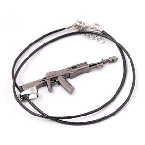 CS GO AMW AK47 Weapon Metal Necklaces Men Gun Leather Chain Neclace CSGO Collier Homme Male Neckless Best Friends M9 Jewelry