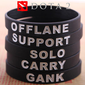 DOTA 2 Silicone Rubber Diabetes Bracelets Dota2 Braclet Carry Gank Solo Support Offlane Brasle For Best Friend Men Jewelry Male