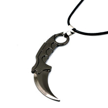 CSGO Leather Chain Necklace for Male Karambit M9 Best Friends CS GO Necklace Titanium Bayonet Dagger Claw Man Jewelry 6.5CM Gift