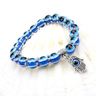 New Fashion Simple Evil Eye  hand religious charm blue beads Lucky bracelet Best Match Turkish bracelet for women