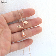 hzew Delicate Rose Necklace & Pendants Flower Best Friends  Vintage Charm Cute Women Jewelry necklace