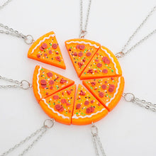 7 PCS In 1 Set Pizza Necklace Best Friends Forever Necklace or Keychian For Friendship Best Gifts  for Friends