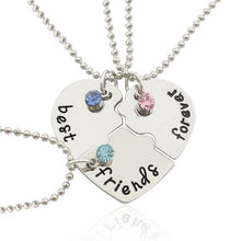 2017 Fashion Bohemian Best Friends BFF Pendant Necklaces 3 PCS/Set Charms Heart Necklace Rhinestone Choker Statement Necklace