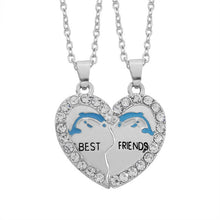 2017 Fashion Bohemian Best Friends BFF Pendant Necklaces 3 PCS/Set Charms Heart Necklace Rhinestone Choker Statement Necklace