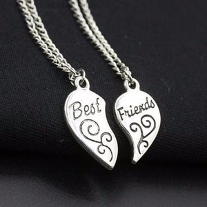 NK736 New Bijoux Fashion Charming Matching Best Friend Love Heart Shape Pendant Necklaces For Women Chain Jewelry Gift clavicle