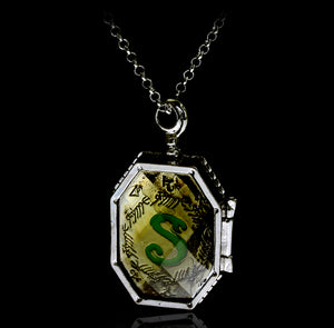 Fashion Jewelry Charm HP Horcrux Locket Glass Box Locket Necklace Double Side Letter Pendants Necklaces Chain Best Gift For Fans