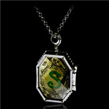 Fashion Jewelry Charm HP Horcrux Locket Glass Box Locket Necklace Double Side Letter Pendants Necklaces Chain Best Gift For Fans