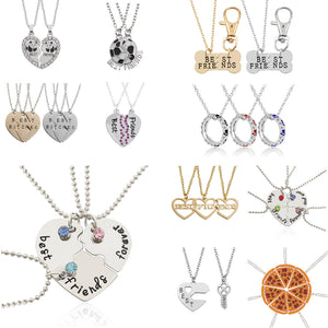 Best Friends Necklace Pendant Puzzle BFF Best Bitches Friends Forever Key Football Pizza Broken Heart Necklaces Pendants Collier