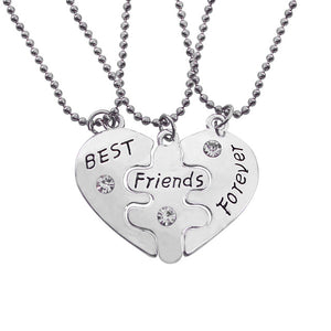 Best Friends Necklace Pendant Puzzle BFF Best Bitches Friends Forever Key Football Pizza Broken Heart Necklaces Pendants Collier