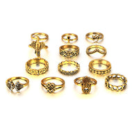 13pcs/Set Women Bohemian Vintage Silver Stack Rings Above Knuckle Rings