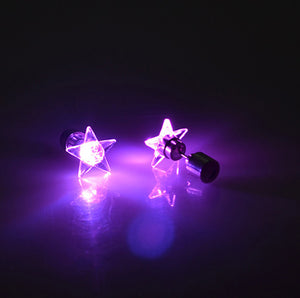 1 Pair/2pcs Fashion Dance Party Accessories Light Up LED Bling Ear Studs Earring