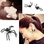 1 Paire de boucles d'oreille Fashion Black Spider Punk Unisex