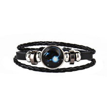 12 Constellations Faux Leather Bracelet Unisex's Braided Bangle A