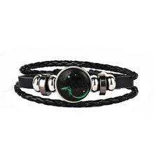 12 Constellations Faux Leather Bracelet Unisex's Braided Bangle A