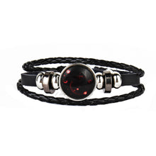 12 Constellations Faux Leather Bracelet Unisex's Braided Bangle A