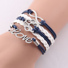 Little MingLou infinity love pet paw charm dog bracelet best friend leather wrap men bracelets & bangles for women jewelry