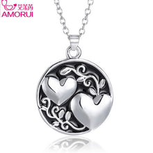 AMORUI Fashion Best Friend Sister Pendant Chain Necklace Silver Love Heart Sister Valentine's Day Gift Necklaces for Women