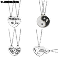 XIAOJINGLING 2017 New Style Fashion Friendship Broken Heart Parts 2 Best Friend Necklaces & Pendants Share With Your Friends