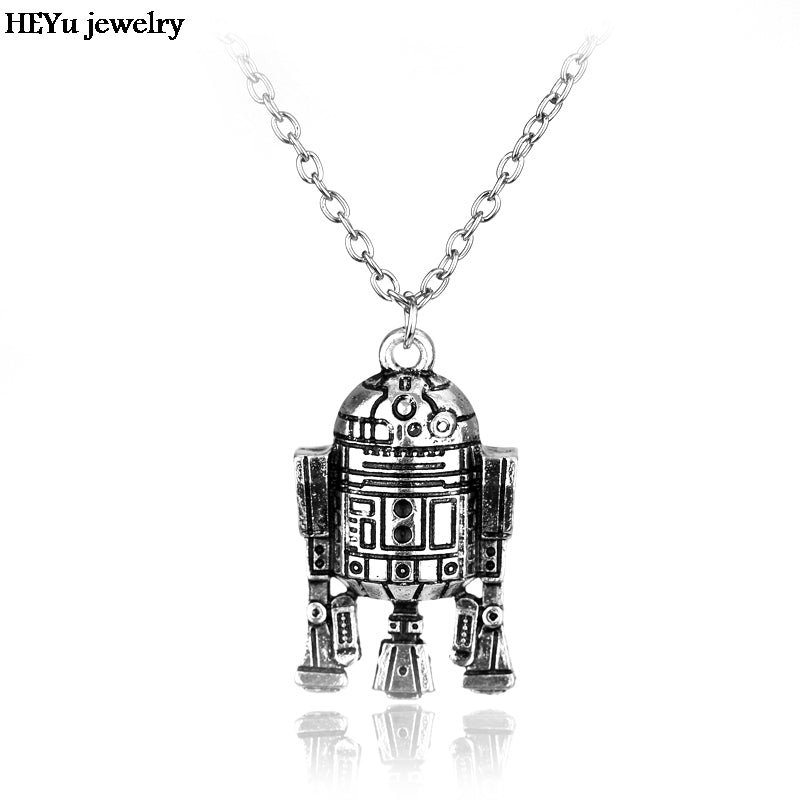 Star Wars Robot R2D2 Pendant Necklace Maxi Long Necklace Jewelry High Quality for Women Men Best Friend Ship Gift Sikver jewelry