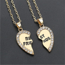 2016 New Style Splice crystal Heart Pendant Best Friend Letter Necklace For Women Wholesale Jewelry Best Gift For Friends